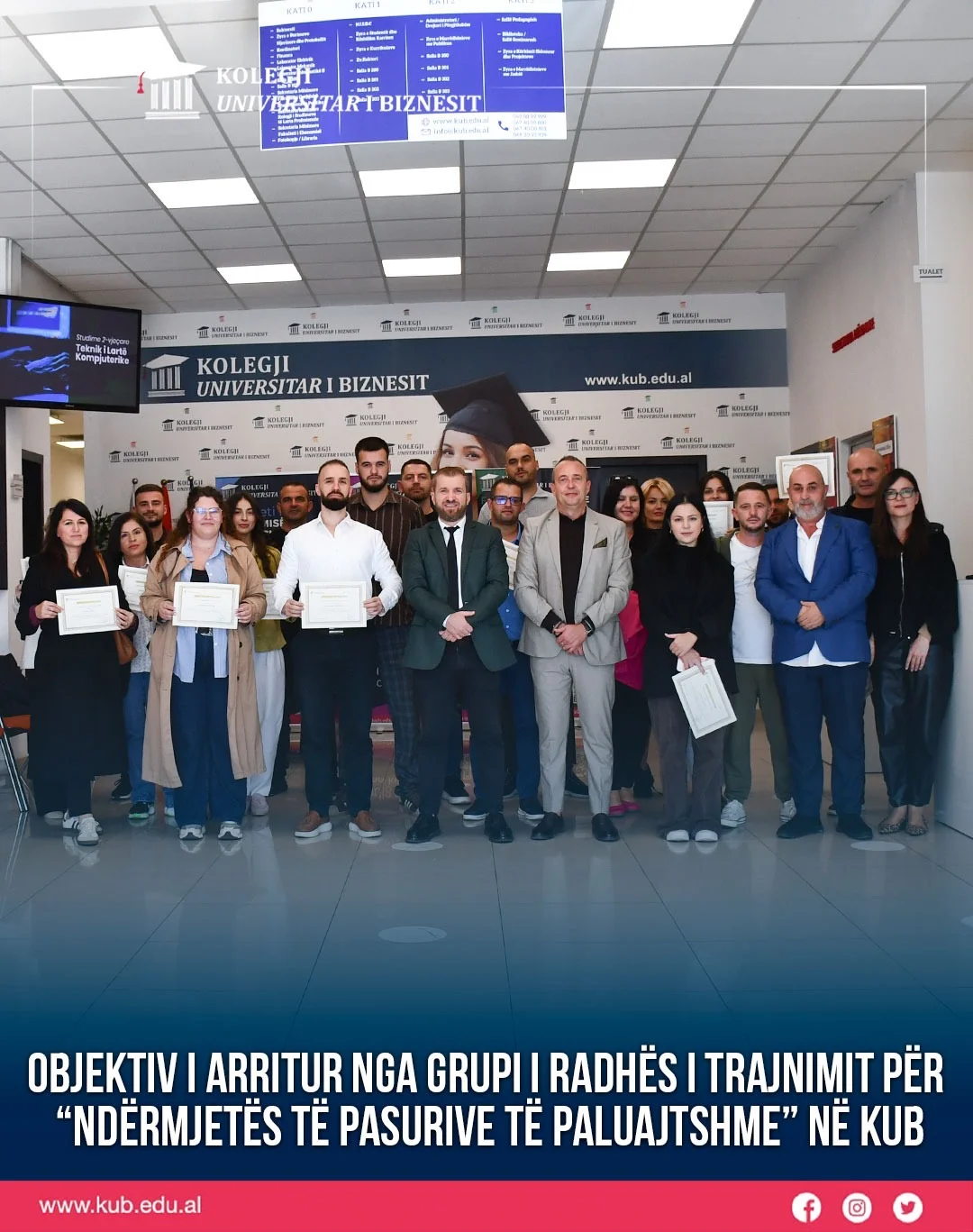 Objektiv i arritur nga grupi i radhës i trajnimit për “Ndërmjetës të Pasurive të Paluajtshme” në KUB